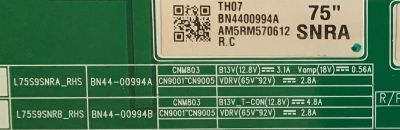 LED DRIVER PARA TV SAMSUNG QLED 8K QUANTUM HDR SMART TV / NUMERO DE PARTE BN44-00994A / L75S9SNRA_RHS / BN4400994A / PANEL CY-TR075JLLVDH / MODELO QN75Q900 / QN75Q900RBFXZA / QN75Q900RBFXZA FU10 - Imagen 2