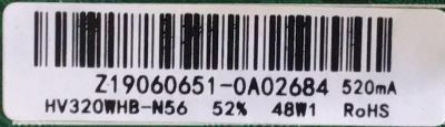MAIN PARA TV POLAROID / Z19060651 / T-.MS3553T.PB708 / Z19060651-0A02684 / HV320WHB-N56 / PANEL HV320WHB-N56 / MODELO 32GSR3000FB - Imagen 2