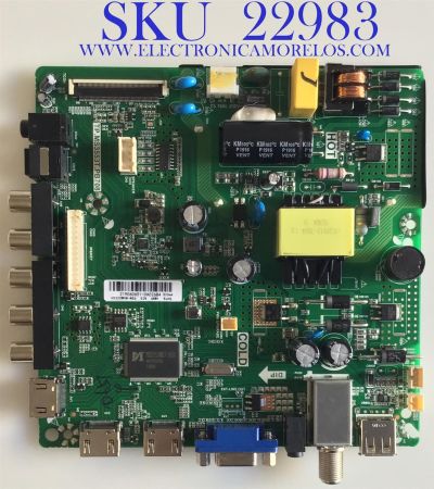 MAIN PARA TV POLAROID / Z19060651 / T-.MS3553T.PB708 / Z19060651-0A02684 / HV320WHB-N56 / PANEL HV320WHB-N56 / MODELO 32GSR3000FB