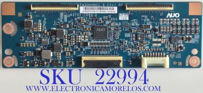 T-CON PARA TV SAMSUNG / BN96-36970B / T430HVM01.6 / 43T01-C04 / 5543T01C36 / PANEL CY-KK043BGAV3H / MODELO HG43NE470SFXZA