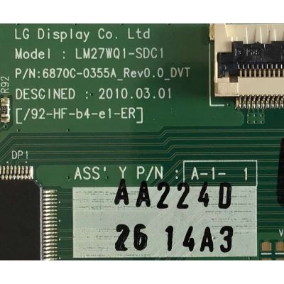 T-CON PARA MONITOR HP / 6871L-2614A / 6870C-0355A / 2614A  / PANEL LM270WQ1(SD)(DB) / MODELO ZR2740W - Imagen 2