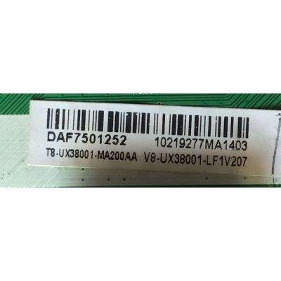 MAIN ORIGINAL PARA TV INSIGNIA / NUMERO DE PARTE T8-UX38001-MA200AA / 40-UX38NA-MAG2HG / V8-UX38001-LF1V207 / PANEL LVF480SSDX E8 V2 / DISPLAY LSC480HN08-G01 / MODELO NS-48DR510NA17	 - Imagen 3