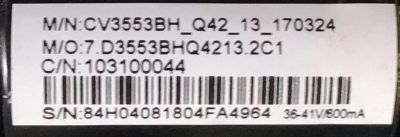 MAIN FUENTE PARA TV WESTINGHOUSE / W18050-1-SY / CV3553BH-Q42 / 103100044 / ST3151A05-8 / PANEL T320-0AM-DLED / MODELO WD32HB1120-C / ESTA TARJETA ES CHINA Y ES UTILIZADA EN DIFERENTES MARCAS Y MODELOS / ENTRAR A DESCRIPCIÓN DEL PRODUCTO - Imagen 3