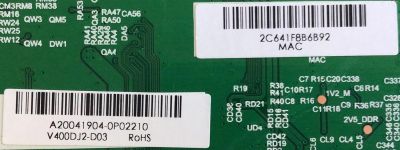 MAIN PARA TV VIZIO Smart TV 4K HDR / V405-H19 LINIZALW / TD.MT5691.U761 / A0002Q00J / A20041904 / V400DJ2-D03 / PANEL V400DJ2-D03 REV.C1 / MODELO V405-H19 LINIZALW - Imagen 4