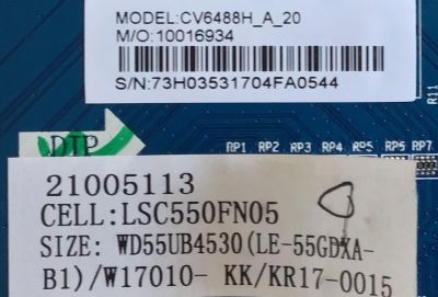 MAIN PARA TV ELEMENT / W17010-KK / CV6488H-A / 21005113 / WD55UB4530 / LE-55GDXA-B1 / 10016934 / 73H0353 / PANEL MD5512YTLU / MODELO E4SFT5517 K7G5M - Imagen 3