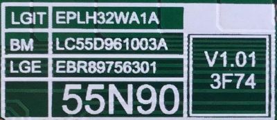 LED DRIVER PARA TV LG / EBR89756301 / 3PCR02666A / EPLH32WA1A / LC55D961003A / PANEL HC550DQB-SLCA1-2141 / MODELO 55NANO90UNA.BUSWLJR - Imagen 2