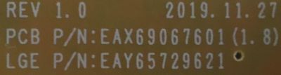 FUENTE DE PODER PARA TV LG / EAY65729621 / EAX69067601 (1.8) / 65729621 / PANEL HC550DQB-SLCA1-2141 / MODELO 55NANO90UNA.BUSWLJR - Imagen 2