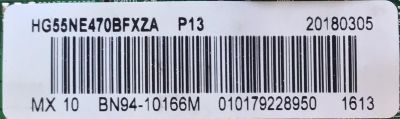 MAIN PARA TV SAMSUNG / NUMERO DE PARTE BN94-10166M / BN41-02532A / BN97-09386M / PANEL CY-GJ055BGAVYH / MODELO HG55NE470 / HG55NE470BFXZA / HG55NE470BFXZA AA01 - Imagen 3