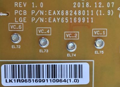 FUENTE DE PODER PARA TV LG / EAY65169911 / EAX68248011(1.9) / 65169911 / PANEL'S NC550EQH-AAHH1 / MODELOS 55SM8600PUA / 55NANO81ANA / 55NANO85UNA.BUSFLOR / 55SM8100AUA.BUSGL0R - Imagen 2