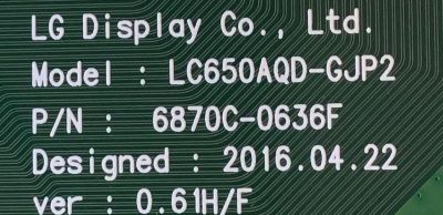 T-CON PARA TV LG / 6871L-4628K / 6870C-0636F / 4628K / PANEL LC650LQD (GJ)(P1) / MODELO OLED65C6P-U.AUSWLH / OLED65B6P-U.AUSWLJR / OLED65C6P-U.BUSWLJR - Imagen 3