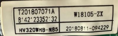 MAIN FUENTE PARA TV WESTINGHOUSE / W18105-ZX / TP.MS3553.PB855 / T201807071A / 8142123352132 / HV32WHB-N85 / PANEL CN320CN725 / MODELO WD32HKB1001 / ESTA TARJETA ES CHINA Y ES UTILIZADA EN DIFERENTES MARCAS Y MODELOS / ENTRAR A DESCRIPCIÓN DEL PRODUCTO - Imagen 2