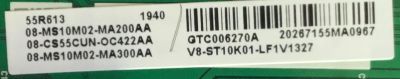MAIN PARA SMART TV TCL 4K UHD RESOLUCION (3840 x 2160) / 08-CS55CUN-OC422AA / 40-MST10M-MAH4HG / 08-MS10M02-MA200AA / 08-MS10M02-MA300AA / PANEL LVU550NDBL CD9W00  / MODELO 55R613 LFAA - Imagen 3