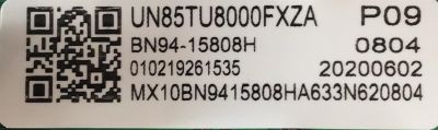 MAIN PARA TV SAMSUNG 4K·UHD·HDR / NUMERO DE PARTE BN94-15808H / BN41-02756B / BN97-16939S / BN41-02756B-000 / BN9415808H / PANEL CY-BT085HGAV1H / DISPLAY	BN96-50493A / BN9650493A / MODELO UN85TU8000 / UN85TU8000FXZA AA02 - Imagen 4