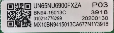MAIN ORIGINAL PARA SMART TV SAMSUNG 4K UHD HDR / NUMERO DE PARTE  BN94-15013C / BN41-02703B / BN97-00038L / BN9415013C / PANEL CY-NN065HGLV2H /CY-NN065HGLVNH / DISPLAY LSF650FN08-N01 / BN96-45620A / MODELOS UN65NU6900FXZA FB04 / UN65NU7100FXZA FA03 /  - Imagen 3