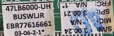 MAIN PARA TV LG / EBT62841576 / EAX65391004(1.0) / EBR77616661 / SUSTITUTAS EBT62841578 / EBT62841583 / EBT62841558 / EBT62841571 / EBT62841587 / EBT62841561 / PANEL LC470DUE (FG)(A3) / MODLEOS 47LB6000-UH.BUSWJR / 47LB5900-UV.BUSWJR - Imagen 3
