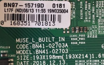 MAIN PARA SMART TV SAMSUNG 4K UHD CON HDR RESOLUCION (3,840 x 2,160) / BN94-14189K / BN41-02703A / BN97-15719D / PANEL CY-NN065HGLV2H / DISPLAY LSF650FN08-N01 / BN96-45620A / MODELO UN65RU7100FXZA FA01 - Imagen 2