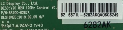 T-CON PARA TV LG / NUMERO DE PARTE 6871L-6282A / 6870C-0282A / 6282A / PANEL´S HC820DQF-SLXR1-2112 / HC820DQF-SLXR1-2142 / HC820DQF-VCXR1-211X / MODELO 82UN8570PUC / 82UN8570PUC.BUSWLJR - Imagen 2