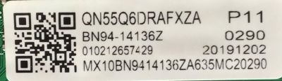 MAIN PARA SMART TV SAMSUNG QLED 4K HDR 4Core RESOLUCION (3840 x 2160) / BN94-14136Z / BN41-02695A / BN97-15510H / PANEL CY-RR055FGHV1H / MODELO QN55Q6DRAFXZA CA03 - Imagen 4