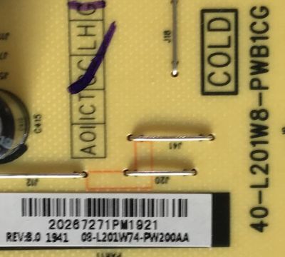 FUENTE DE PODER PARA SMART TV TCL / 08-L201W74-PW200AA / 40-L201W8-PWB1CG / PANEL LVU650NEBL CD9W10 / MODELO 65S525LBAA - Imagen 2