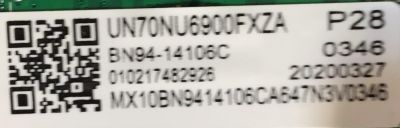 MAIN PARA TV SAMSUNG 4K·UHD·HDR ((SMART TV)) / NUMERO DE PARTE BN94-14106C / BN41-02662A / BN97-15621E / DISPLAY BN96-50136A / PANEL CY-GN070HGPV1H / DISPLAY BN96-50136A / CC700PV1D VER.01 / MODELOS UN70NU6900 / UN70NU6900FXZA YA02 / UN70NU6900FXZA YB04  - Imagen 2