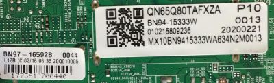 MAIN PARA SMART TV SAMSUNG QLED 4K UHD HDR RESOLUCION (3,840 x 2,160) / BN94-15333W / BN41-02749A / BN97-16592B  / PANEL CY-TT065FMAV4H / DISPLAY T650QVN08.E / BN96-50250A / MODELO QN65Q80TAFXZA / QN65Q80TAFXZA AB03 - Imagen 2
