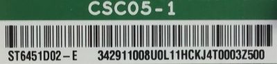 T-CON PARA TV SONY BRAVIA / NUMERO DE PARTE 342911008U / CSC05-1 / ST6451D02-E / 342911008U0L11H / 34.29110.08U / PANEL YSAF065CNS01 / DISPLAY ST6451D02-E / MODELOS KD-65X750H / KD65X750H / KD-65X75CH / KD65X75CH - Imagen 2