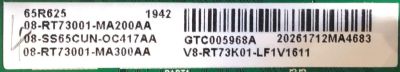 MAIN PARA TV TCL 4K QLED SMART TV UHD HDR / 08-SS65CUN-OC417AA / 40-RT73H1-MAA2HG / 08-RT73001-MA200AA / V8-RT73K01-LF1V1611 / 08-RT73001-MA300AA / PANEL LVU650NDBL / MODELO 65R625 LBAA - Imagen 2