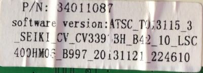 MAIN FUENTE PARA TV SEIKI / 34011087 / CV3393BH-B42 / T013115_3 / 400HM06_B997_20131121_224610 / MODELO SE40FY27 / ESTA TARJETA ES CHINA Y ES UTILIZADA EN DIFERENTES MARCAS Y MODELOS / ENTRAR A DESCRIPCIÓN DEL PRODUCTO - Imagen 2
