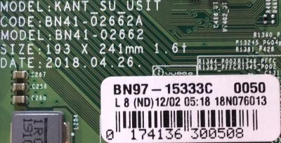 MAIN PARA TV SAMSUNG 4K UHD HDR / NUMERO DE PARTE BN94-14988A / BN41-02662A / BN97-15333C / BN9414988A / PANEL'S CY-NN043HGEVMH / CY-NN043HGNV1H / DISPLAY HV430QUBN1A / MODELOS UN43NU6900 / UN43NU6900BXZA BC02 / UN43NU6950 / UN43NU6950BXZA BC02 - Imagen 3