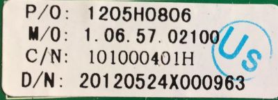 INTERFACE PARA TV PROSCAN / 1205H0806 / CV6M30L-A / 1.06.57.02100 / 101000401H / 20120524X000963 / PANEL T370HW04 V.1 / MODELO PLED3792A - Imagen 3