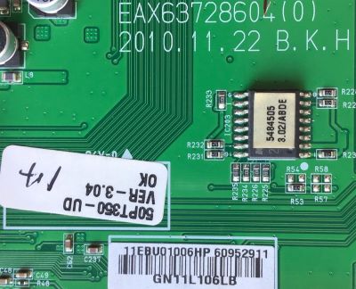 MAIN PARA TV LG / 60952911 / EAX63728604(0) / 50PT350-UD / PANEL PDP50T3 / MODELO 50PT350-UD.AUSLLJR - Imagen 2