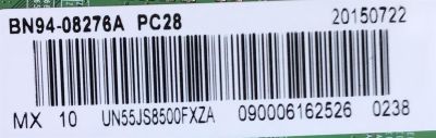 MAIN PARA TV SAMSUNG BN94-08276A / BN41-02356A / BN97-09361A / SUSTITUTAS BN94-10155W / BN94-07834A / BN94-07834C / BN94-08276C / BN94-10155Y / PANEL CY-QJ055FLLV1H / MODELO UN55JS8500FXZA TH01 - Imagen 2