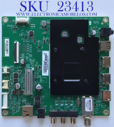 MAIN PARA SMART TV INSIGNIA 4K (2160p) UHD con HDR / XKCB02K003 / 715GA715-M01-B00-005K / (X)XKCB02K003010X / PANEL`S TPT550U2-D132.L REV:S21C / TPT550U2-D132.L REV:S21B / MODELO NS-55DF710NA21