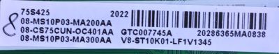MAIN PARA TCL 4K UHD HDR ROKU SMART TV RESOLUCION (3840 x 2160) / 08-cs75cun-oc401aa / 40-MST10P-MAD4HG / 08-MS10P03-MA200AA / 08-MS10P03-MA300AA / PANEL LVU750NDBL CD9W04 / MODELO 75S425 - Imagen 3