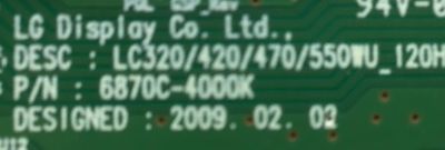 T-CON PARA TV LG / 6871L-1562F / 6870C-4000K / 1562F / PANEL LC420WUF (SB)(B1) / MODELO 42LH50-UC.AUSVLHR - Imagen 3
