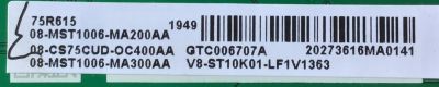 MAIN PARA SMART TV TCL 4K UHD DOLBY VISION HDR ROKU RESOLUCION (3840 x 2160) / 08-CS75CUD-OC400AA / 40-MST10M-MAH4HG / 08-MST1006-MA200AA / 08-MST1006-MA300AA / PANEL LVU750NDBL CD9W05 / MODELO 75R615 - Imagen 3