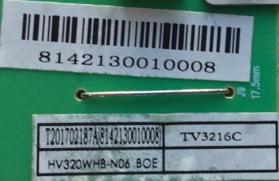 MAIN FUENTE PARA TV COBIA / TV3216C-CGR / T201702187A / TD.MS3393T.752 / PW.50W0.752 / C041861005713C / CNC3393_19D2 / CNC3393LBT_19D2 / CNC-P32B2 / PANEL CN320CN7260 / MODELO CLEDTV3217 - Imagen 2