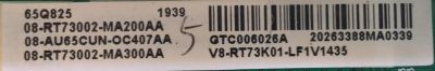 MAIN PARA SMART TV TCL 4K QLED DOLBY VISION HDR ROKU RESOLUCION (3840 x 2160) / 08-AU65CUN-OC407AA / 40-RT73M1-MAB2HG / 08-RT73002-MA200AA / 08-RT73002-MA300AA / PANEL LVU650NDBL AD9W00 / MODELO 65Q825 - Imagen 3