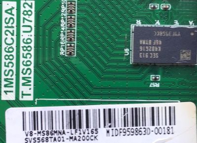 MAIN PARA TV HKPRO  / SVS568TA01-MA200CK / T.MS6586.U782 / V8-MS86MNA-LF1V165 / MIDF959863D-00181 / 1MS586C2ISA / MODELO  HKP55UHD9  - Imagen 2