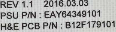 FUENTE DE PODER  PARA TV LG / EAY64349101 / 	LGP65M-16OP / 64349101 / B12F179101 / PANEL LC650AQD (GJ)(P1) / MODELO OLED65E6P-U.AUSWLJR - Imagen 3