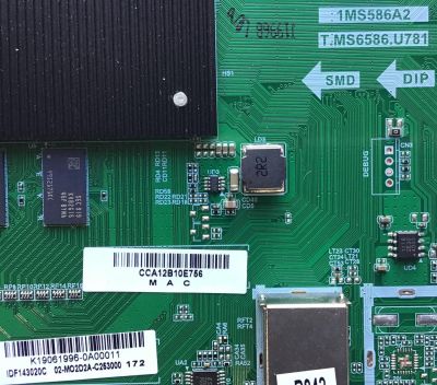 MAIN  PARA TV TCL / 02-MO2D2A-C253000 / T.MS6586.U781 / 1MS586A2 / K19061996-0A00011 / ESTA TARJETA ES CHINA Y ES UTILIZADA EN VARIAS MARCAS Y MODELOS / ENTRAR A DESCRIPCION DEL PRODUCTO - Imagen 2