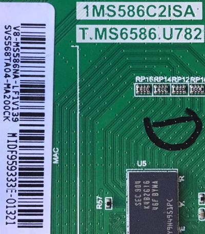 MAIN  PARA TV HKPRO / SVS568TA04-MA200CK / T.MS6586.U782 / V8-MS586NA-LF1V139 / 1MS586C2ISA / MODELO HKP50UHD1 - Imagen 2