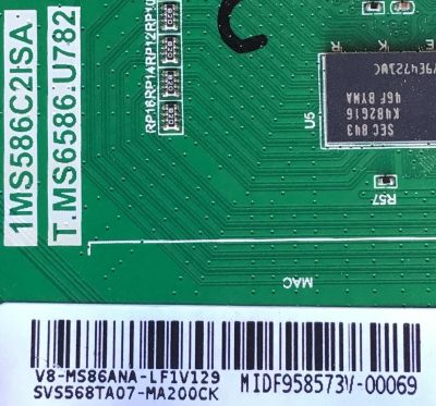 MAIN PARA TV TCL / NUMERO DE PARTE SVS568TA07-MA200CK / V8-MS86ANA-LF1V129 / MIDF958573V / 1MS586C2ISA / T.MS6586.U782 / ESTA TARJETA ES CHINA Y ES UTILIZADA EN VARIAS MARCAS Y MODELOS / ENTRAR A DESCRIPCION DEL PRODUCTO - Imagen 2