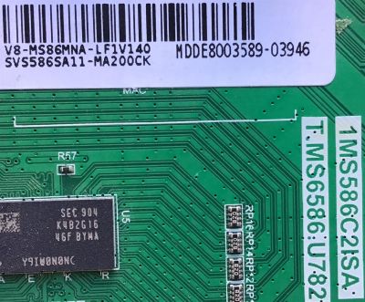 MAIN PARA TV DAEWOO 4K·UHD SMART TV / NUMERO DE PARTE SVS586SA11-MA200CK / T.MS6586.U782 / 1MS586C2ISA / V8-MS86MNA-LF1V / DDE9001518 / DISPLAY HV430QUB-H10 / MODELO U43A8500TN - Imagen 2