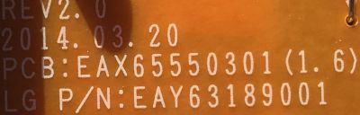 FUENTE DE PODER PARA TV LG / EAY63189001 / EAX65550301(1.6) / 63189001 / PANEL LC650DUF(FG)(F1) / MODELO 65LB7100-UB.BUSWLJR - Imagen 2