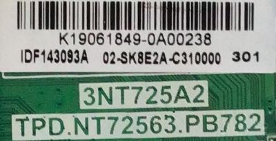 MAIN FUENTE PARA TV QUASAR / K19061849 / TPD.NT72563.PB782 / 3NT725A2 / 02-SK8E2A-C310000 / PANEL LC430DUY / ESTA TARJETA ES CHINA Y ES UTILIZADA EN DIFERENTES MARCAS Y MODELOS / ENTRAR A DESCRIPCIÓN DEL PRODUCTO - Imagen 2