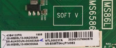 MAIN PARA TV TCL 08-MS86L10-MA200AA / 08-AU43CUN-OC402AA / 40-MS86L1-MAA2HG / 08-MS86L10-MA200AA / V8-S586T04-LF1V063 / MODELO 43S412 - Imagen 2