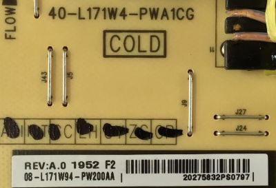 FUENTE DE PODER PARA SMART TV TCL / 08-L171W94-PW200AA / 40-L171W4-PWA1CG / PANEL LVU550NEBL AD9W13  / MODELO 55S525 - Imagen 2