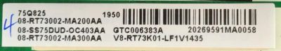 MAIN PARA SMART TV TCL ROKU K QLED DOLBY VISION HDR / 08-SS75DUD-OC403AA / 40-RT73M1-MAB2HG / 08-RT73002-MA200AA / V8-RT73K01-LF1V1435 / PANEL LVU750NEBL SD9W02 / MODELO 75Q825 - Imagen 2