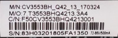 MAIN FUENTE PARA TV JENSEN / 7.T3553BHQ4213.3A4 / CV3553BH-Q42 / F50CV3553BHQ4213001 / 83H0320 / LTE40473 / PANEL V500HJ4-Q01 C2  / MODELO JE5015 - Imagen 3